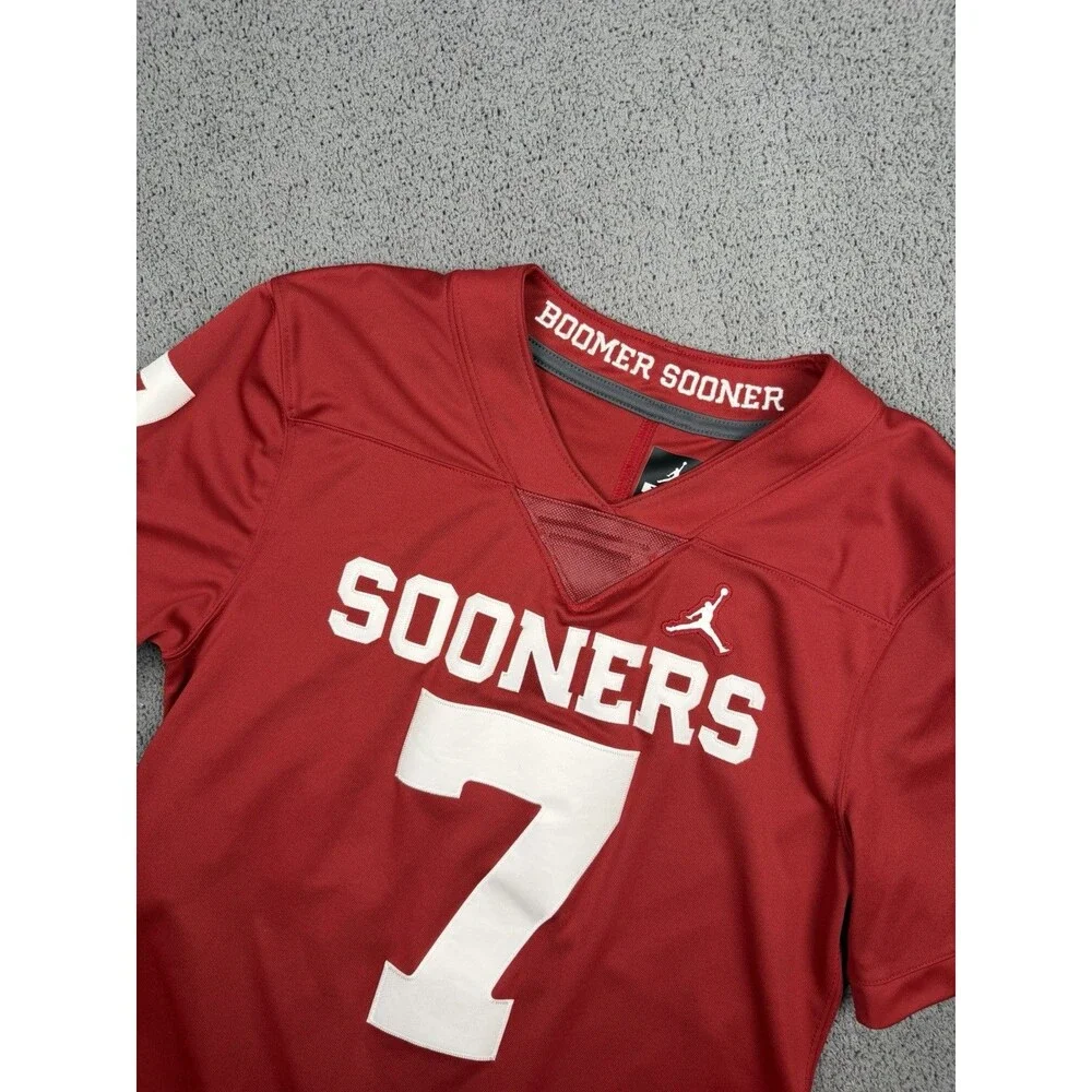 Jordan Oklahoma Sooners Jersey Mens S Red OU #7 Football University NCAA Nike